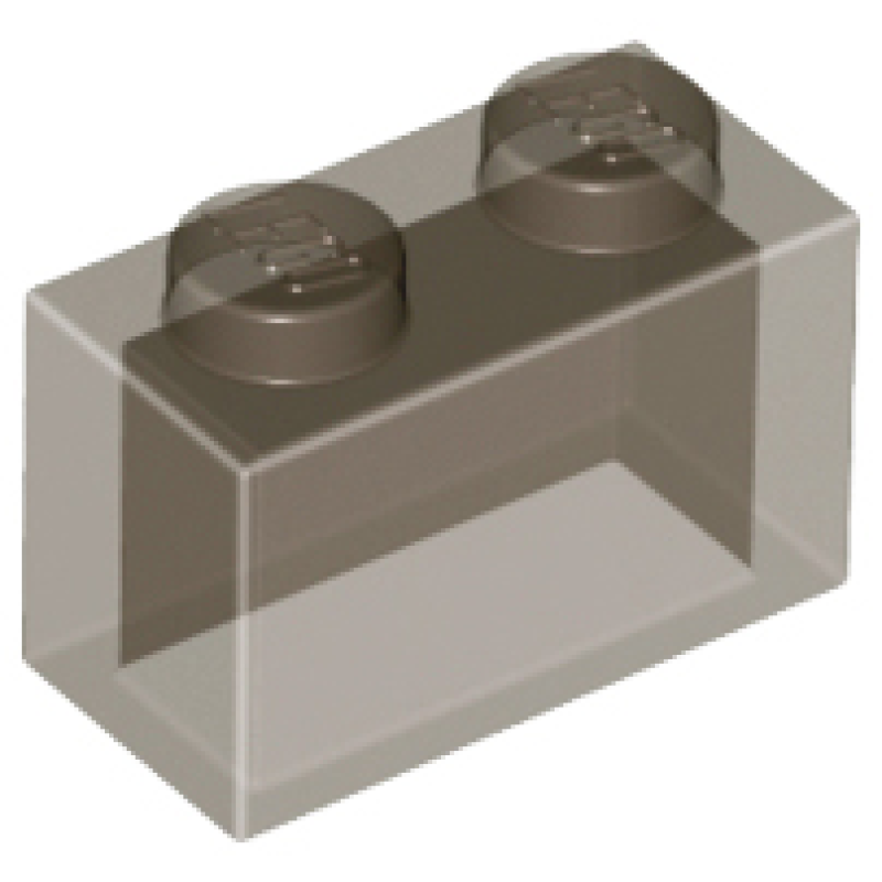 Steen 1x2 zonder onder buis Trans Brown (Trans Black)